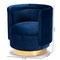 Baxton Studio Saffi Royal Blue Velvet Upholstered Gold Finished Swivel Accent Chair 163-10572 - alternate 6